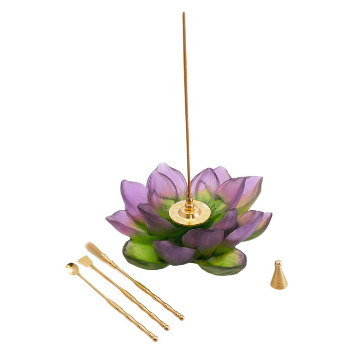 Хрустальная подставка для благовоний "Jardin de Lotus" фиолетовая
