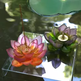 Хрустальная подставка для благовоний "Jardin de Lotus" розовая
