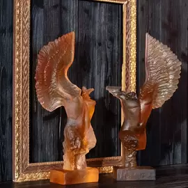 Хрустальная скульптура "Alcyone" оранжевая