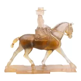 Хрустальная скульптура "Andalusian Horsewoman" янтарно-серая