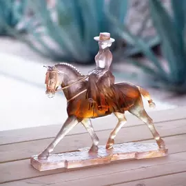 Хрустальная скульптура "Andalusian Horsewoman" янтарно-серая