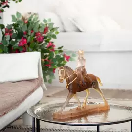 Хрустальная скульптура "Andalusian Horsewoman" янтарно-серая