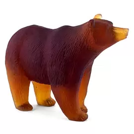 Хрустальная скульптура "Bear" красно-коричневый
