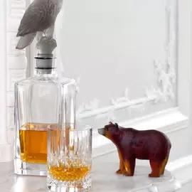 Хрустальная скульптура "Bear" красно-коричневый