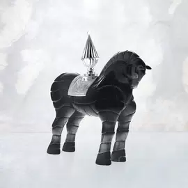 Хрустальная скульптура "Black and Chrome Horse" черная