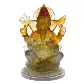 Хрустальная скульптура "Blessing Ganesh" янтарно-серая