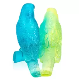 Хрустальная скульптура "Budgerigars Couple" разноцветная