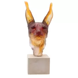 Хрустальная скульптура "Caracal" оранжевая