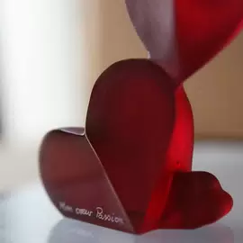 Хрустальная скульптура "Coeur Passion" красная