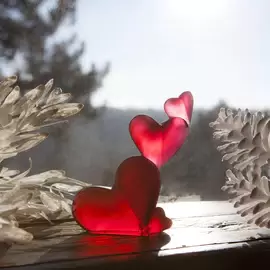 Хрустальная скульптура "Coeur Passion" красная