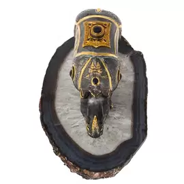 Bronze sculpture "Durer's Rhinoceros" on an agate stand