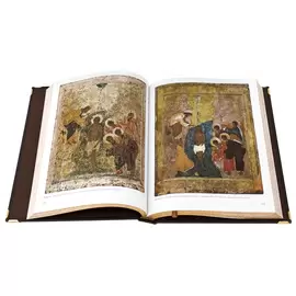 Книга в кожаном переплете "Шедевры русской иконописи" в коробе
