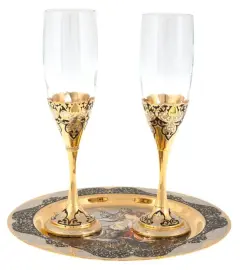 Набор для шампанского "Весна" на 2 персоны, Златоуст Набор для шампанского "Весна" на 2 персоны, Златоуст