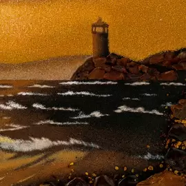 Картина из янтаря "Корабль"
