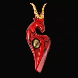 Christmas tree toy made of jewelry resin "Goat"