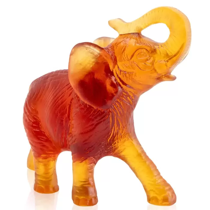 Хрустальная скульптура " Elephant" оранжевая