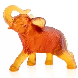 Хрустальная скульптура " Elephant" оранжевая
