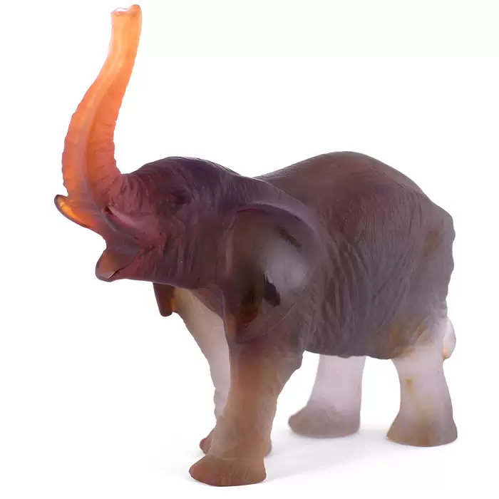 Хрустальная скульптура "Elephant" серая