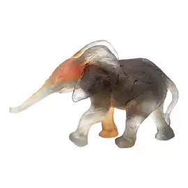 Хрустальная скульптура "Elephant Savana" средняя, коричневая