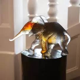 Хрустальная скульптура "Elephant Savana" средняя, коричневая