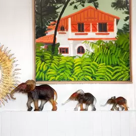 Хрустальная скульптура "Elephant Savana" средняя, коричневая