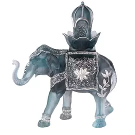 Хрустальная скульптура "Elephant Shalmara" голубая