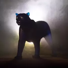 Хрустальная скульптура "Florida Panther" синяя