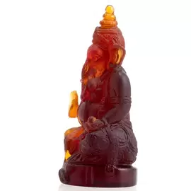 Хрустальная скульптура "Ganesha" красно-оранжевая