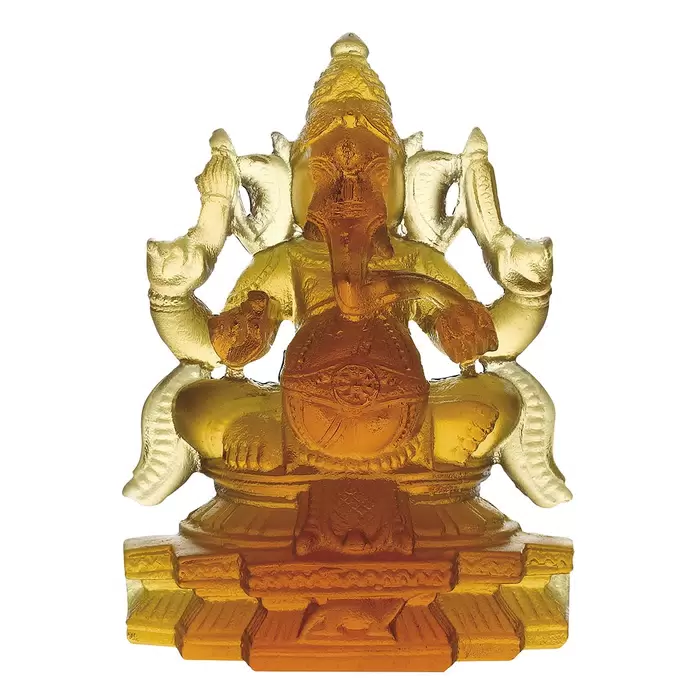 Хрустальная скульптура "Ganesha" оранжевая
