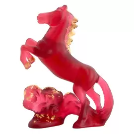 Хрустальная скульптура "Horse" красная