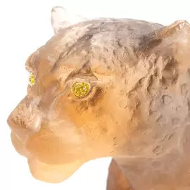 Хрустальная скульптура "Jaipur Panther" оранжевая