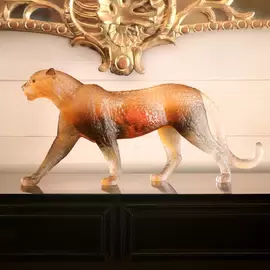 Хрустальная скульптура "Jaipur Panther" оранжевая