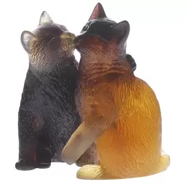 Хрустальная скульптура "Kittens" коричневая