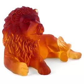 Хрустальная скульптура "Lion" оранжевая