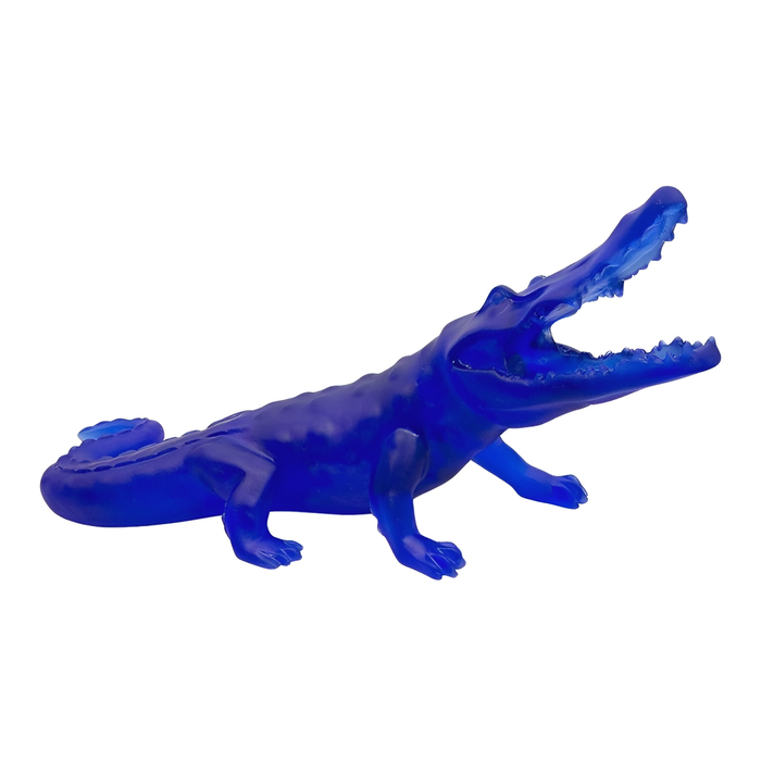 Хрустальная скульптура "Richard Orlinski Crocodile" синяя