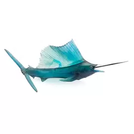 Хрустальная скульптура "Sailfish" голубая