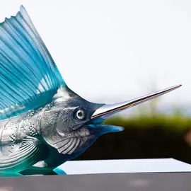 Хрустальная скульптура "Sailfish" голубая