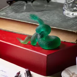 Хрустальная скульптура "Snake" зеленая
