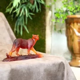 Хрустальная скульптура "Tropical leopard" оранжевая