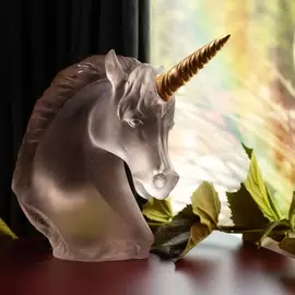 Хрустальная скульптура "Unicorn" розовая