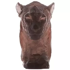 Хрустальная скульптура " Голова пантеры" коричневая