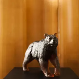 Хрустальная скульптура "Медведь" коричневая
