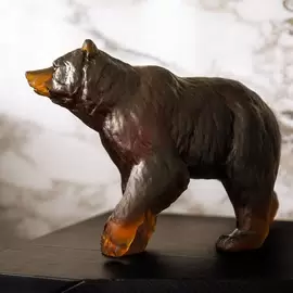 Хрустальная скульптура "Медведь" коричневая
