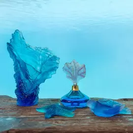 Хрустальная скульптура "Coral Sea. Морская черепаха" фиолетовая