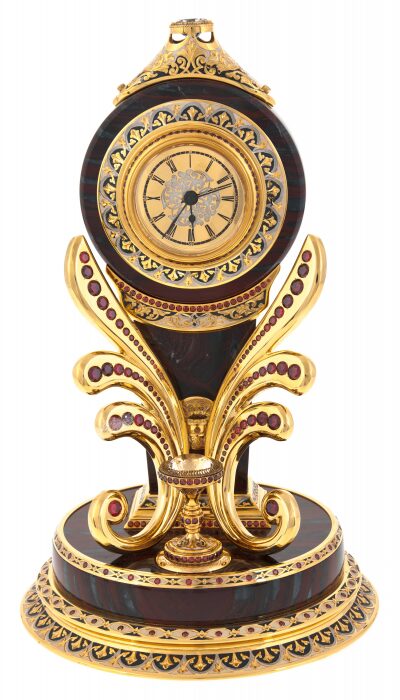 Fantasy table clock jasper, Zlatoust
