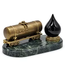 Сувенир из бронзы "Цистерна с нефтью"