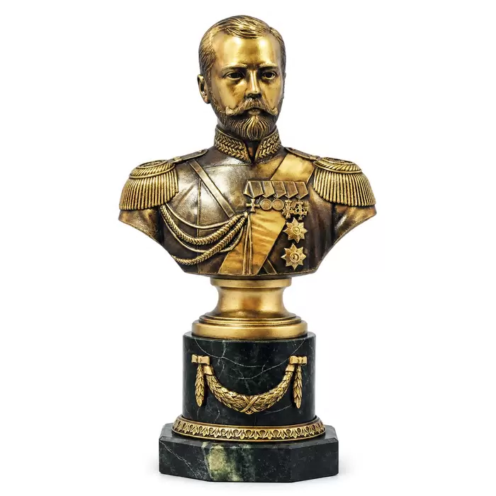 Статуэтка бронзовая "Бюст Николая II"