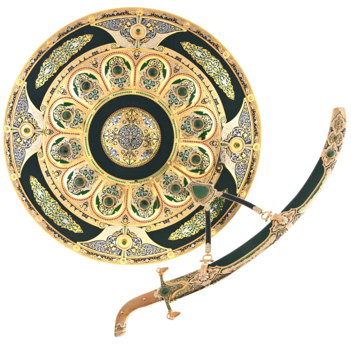 A set of "Decorated" saber and shield, Zlatoust