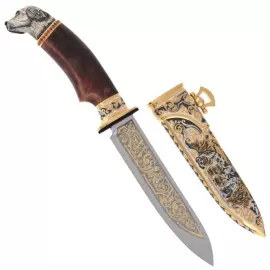 Нож украшенный "Собака" Златоуст