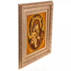 Икона из янтаря "Божья Матерь Владимирская"